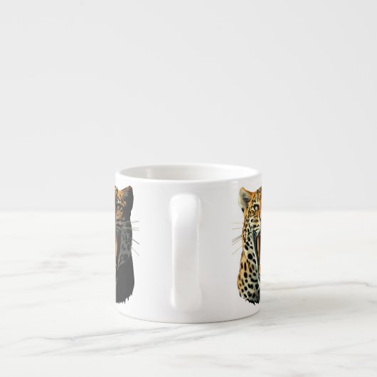 Angriffskopf von Leopard Espressotasse (Rückseite)