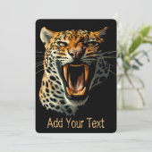 Angriffskopf von Leopard Feiertagskarte (Stehend Vorderseite)