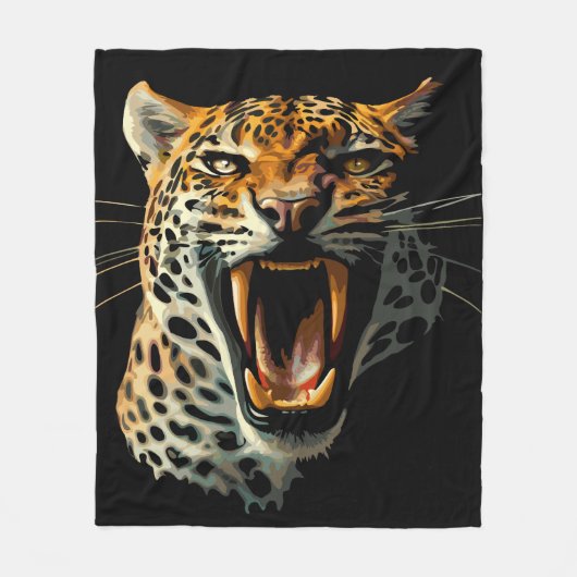 Angriffskopf von Leopard Fleecedecke (Vorderseite)