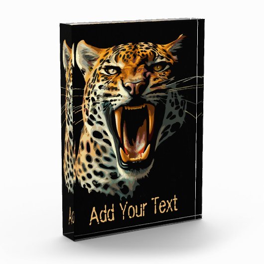 Angriffskopf von Leopard Fotoblock (Links)