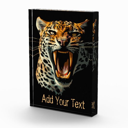 Angriffskopf von Leopard Fotoblock (Rechts)