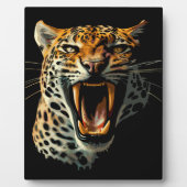 Angriffskopf von Leopard Fotoplatte (Vorderseite)