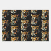 Angriffskopf von Leopard Geschenkpapier Set (Vorderseite)