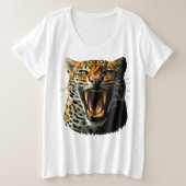 Angriffskopf von Leopard Große Größe T-Shirt (Design vorne)