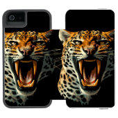 Angriffskopf von Leopard Incipio iPhone Geldbeutel-Hülle (Folio Geöffnet)
