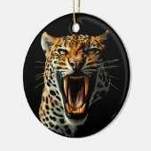 Angriffskopf von Leopard Keramik Ornament (Links)