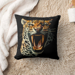 Angriffskopf von Leopard Kissen