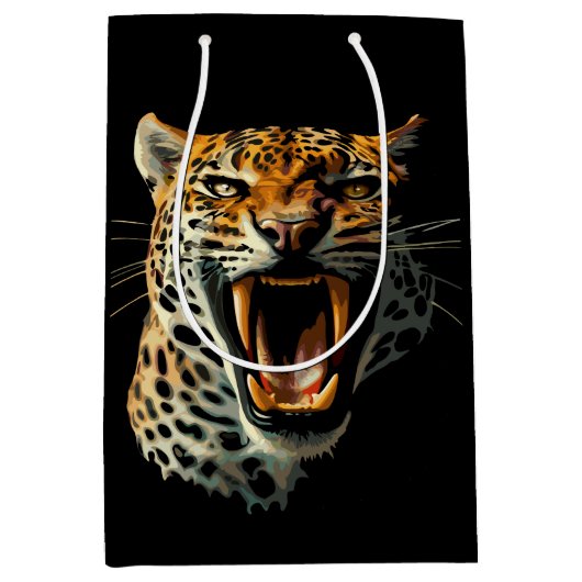 Angriffskopf von Leopard Mittlere Geschenktüte (Vorderseite)