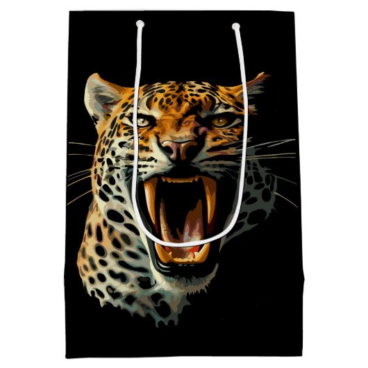 Angriffskopf von Leopard Mittlere Geschenktüte (Rückseite)