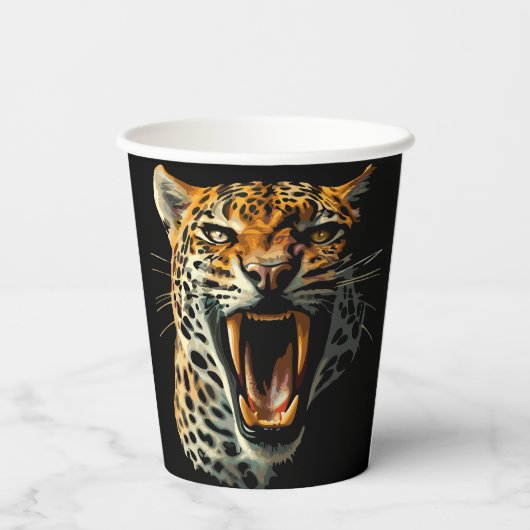 Angriffskopf von Leopard Pappbecher (Rückseite)