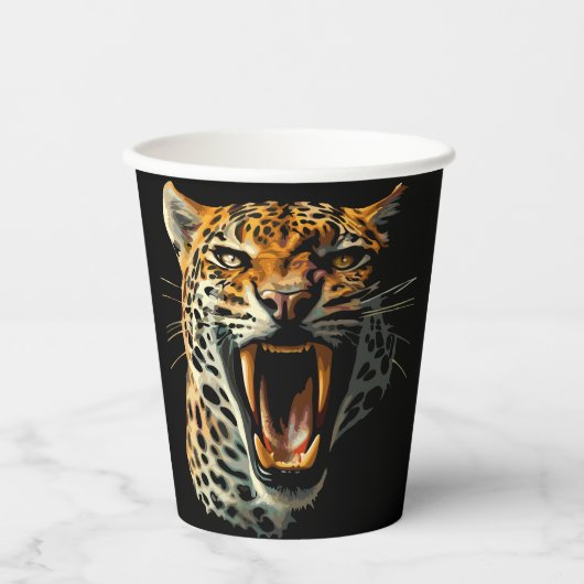 Angriffskopf von Leopard Pappbecher (Vorderseite)