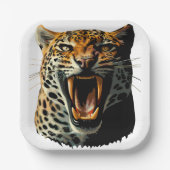 Angriffskopf von Leopard Pappteller (Vorderseite)