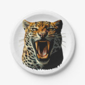 Angriffskopf von Leopard Pappteller (Vorderseite)