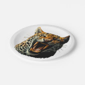 Angriffskopf von Leopard Pappteller (Schrägansicht)