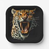 Angriffskopf von Leopard Pappteller (Vorderseite)