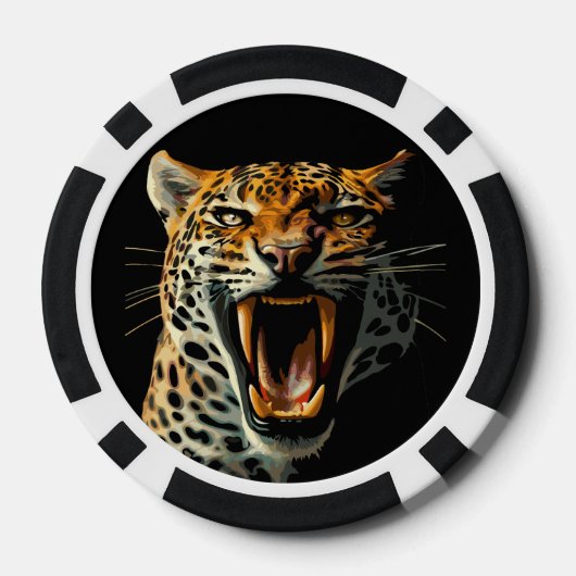 Angriffskopf von Leopard Pokerchips (Rückseite)