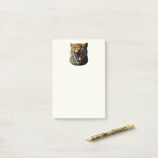 Angriffskopf von Leopard Post-it Klebezettel (Auf Schreibtisch)