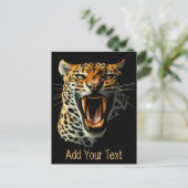 Angriffskopf von Leopard Postkarte (Stehend Vorderseite)
