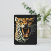 Angriffskopf von Leopard RSVP Karte (Stehend Vorderseite)