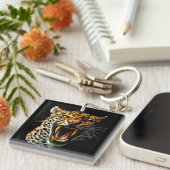 Angriffskopf von Leopard Schlüsselanhänger (Vorderseite rechts)