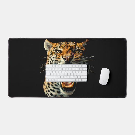 Angriffskopf von Leopard Schreibtischunterlage (Tastatur & Maus)
