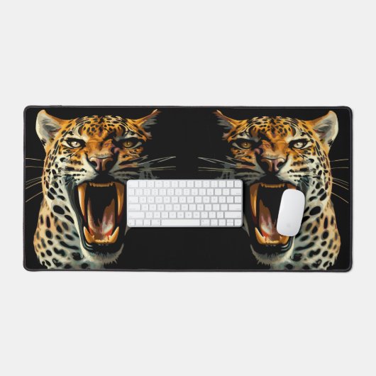 Angriffskopf von Leopard Schreibtischunterlage (Tastatur & Maus)