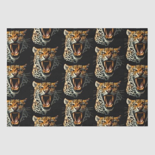 Angriffskopf von Leopard Seidenpapier (Vorderseite)