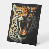 Angriffskopf von Leopard Sockelschild (Vorderseite)