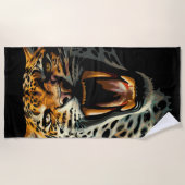 Angriffskopf von Leopard Strandtuch (Vorderseite)