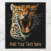 Angriffskopf von Leopard Weinetikett (Einzelnes Label)