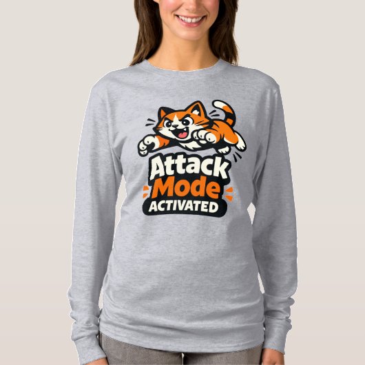 Angriffsmodus aktiviert – Energetische springende T-Shirt (Vorderseite)