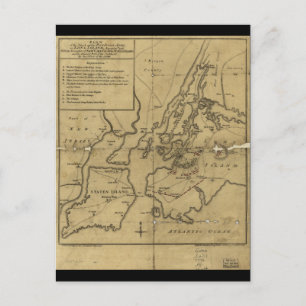 Angriffsplan auf Long Island August 27. 1776 Postkarte