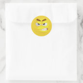 Angry 3D-Effekt Emoji Runder Aufkleber (Tasche)