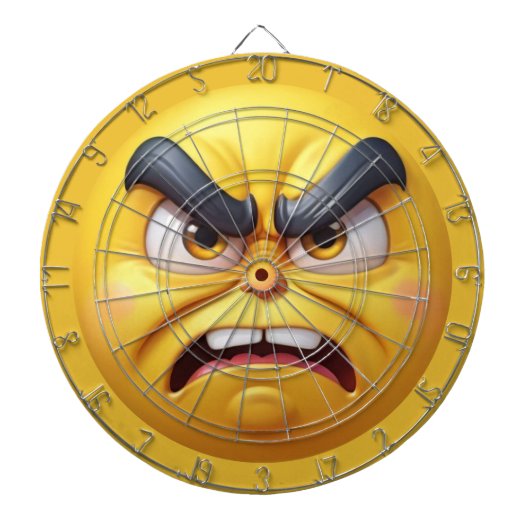 Angry 3D Emoji Dartscheibe (vorne)