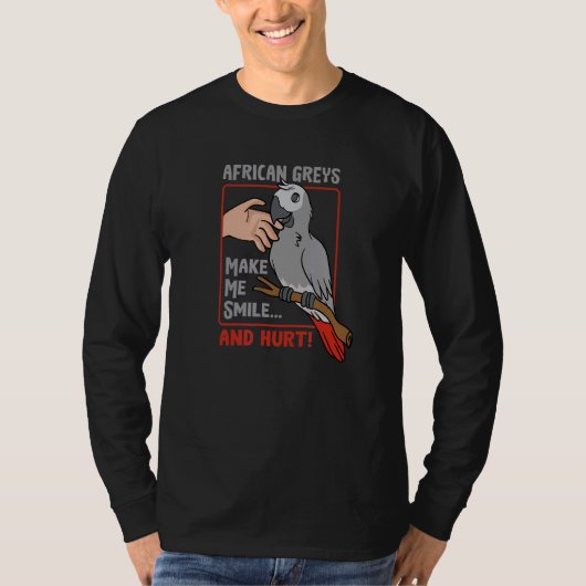 Angry African Gray Parrot Ironic Sprichwort Exotic T-Shirt (Vorderseite)
