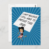 Angry-Aktivist mit einem Protestzeichen Postkarte (Vorne/Hinten)