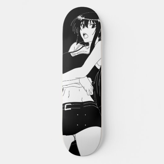 Angry Anime Girl Skateboard Deck (Vorderseite)