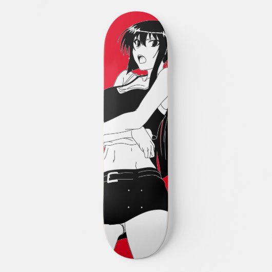 Angry Anime Girl Skateboard Deck (Vorderseite)