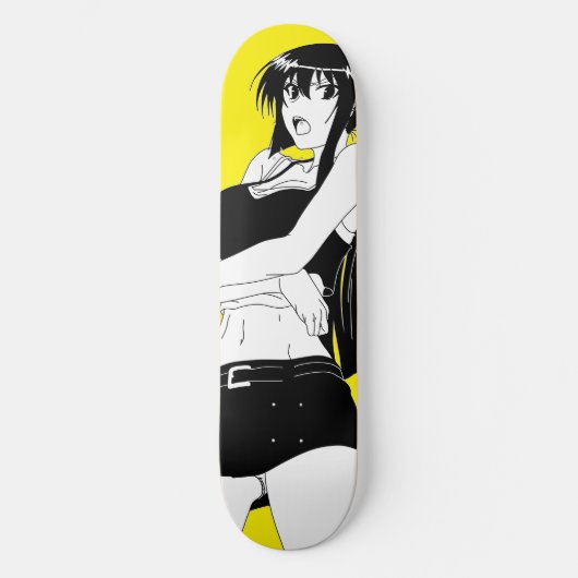 Angry Anime Girl Skateboard Deck (Vorderseite)