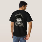 Angry Anime Power Surge – Bold Black & White Manga T-Shirt (Schwarz voll)