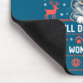 Angry Antler Cat Funny Xmas Ugly Sweater Long Slee Mousepad (Ecke)