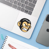 Angry Ape Aufkleber (Laptop mit iPhone)
