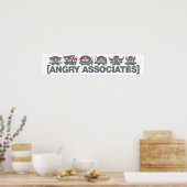 Angry Associates Crew - grau auf leicht Poster (Küche)