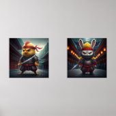 Angry Baby Chicken und Bunny Ninjas Print Set von  (Vorderseite)