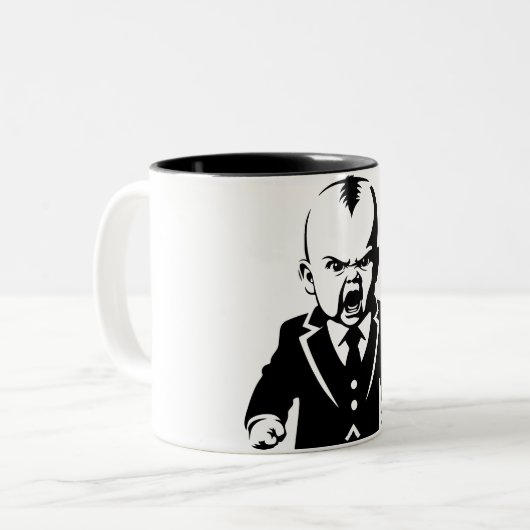 Angry Baby Design Keramik Tasse (Vorderseite Links)