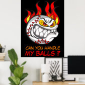 Angry Baseball Ball mit Zitat, Funny Poster (Heimbüro)
