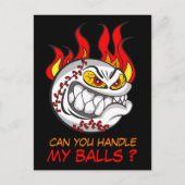 Angry Baseball Ball mit Zitat, Funny Postkarte (Vorderseite)