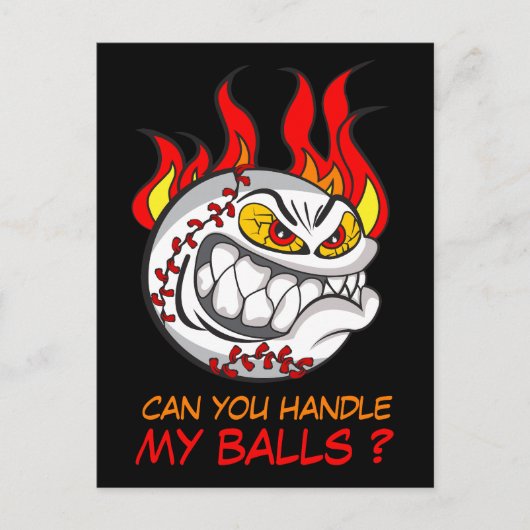 Angry Baseball Ball mit Zitat, Funny Postkarte (Vorderseite)