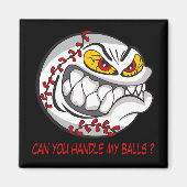 Angry Baseball Black Magnet (Vorne)