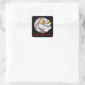 Angry Baseball Black Quadratischer Aufkleber (Tasche)
